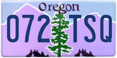 OR license plate 072TSQ