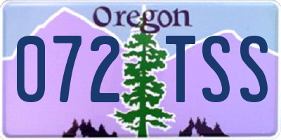 OR license plate 072TSS