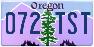 OR license plate 072TST
