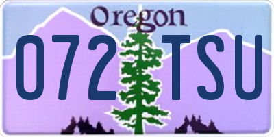 OR license plate 072TSU