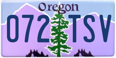 OR license plate 072TSV