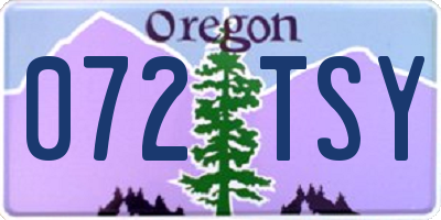 OR license plate 072TSY