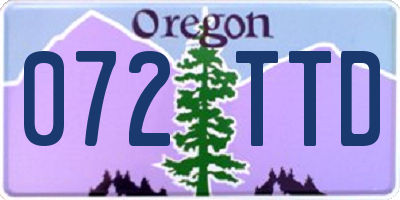 OR license plate 072TTD