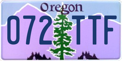 OR license plate 072TTF