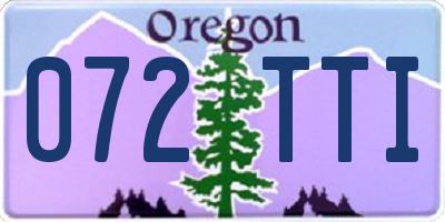 OR license plate 072TTI