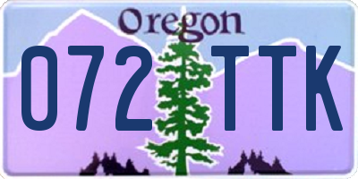 OR license plate 072TTK