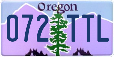 OR license plate 072TTL
