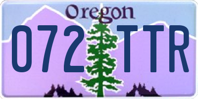 OR license plate 072TTR