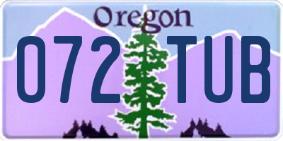 OR license plate 072TUB