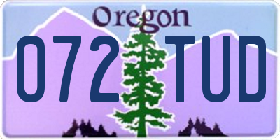 OR license plate 072TUD