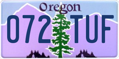 OR license plate 072TUF