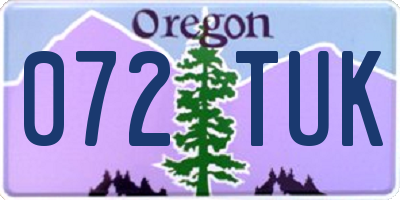 OR license plate 072TUK