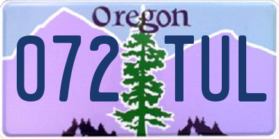 OR license plate 072TUL