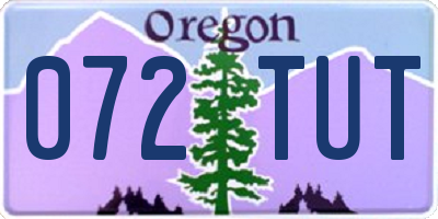 OR license plate 072TUT