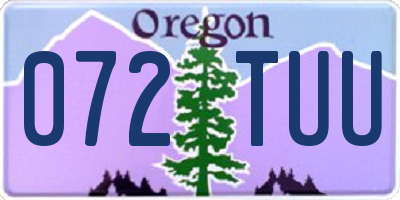 OR license plate 072TUU