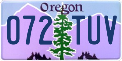OR license plate 072TUV