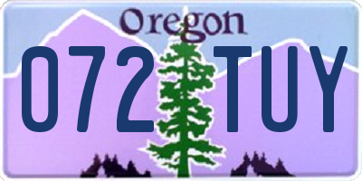 OR license plate 072TUY