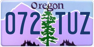 OR license plate 072TUZ