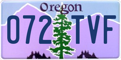 OR license plate 072TVF