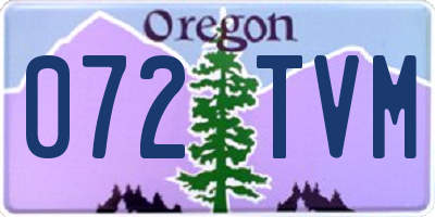 OR license plate 072TVM