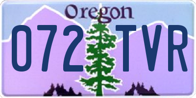 OR license plate 072TVR