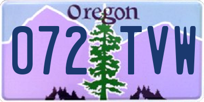 OR license plate 072TVW