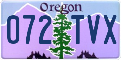 OR license plate 072TVX