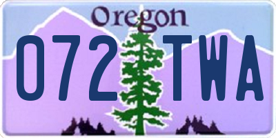 OR license plate 072TWA