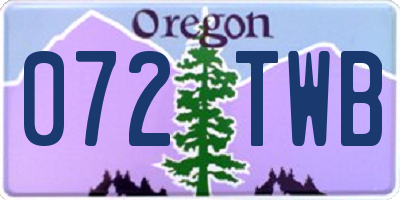 OR license plate 072TWB