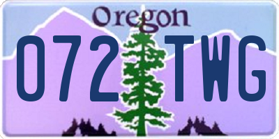 OR license plate 072TWG