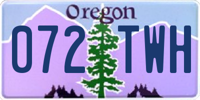 OR license plate 072TWH