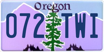 OR license plate 072TWI