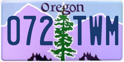OR license plate 072TWM