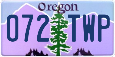 OR license plate 072TWP