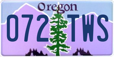 OR license plate 072TWS