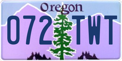 OR license plate 072TWT