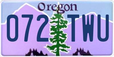 OR license plate 072TWU