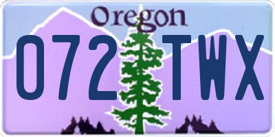 OR license plate 072TWX