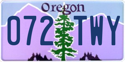 OR license plate 072TWY