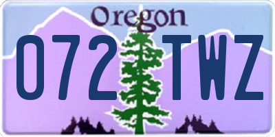 OR license plate 072TWZ