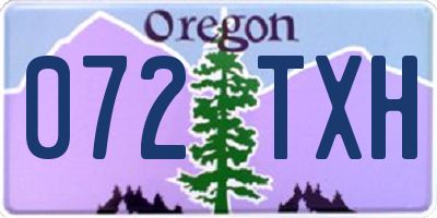 OR license plate 072TXH
