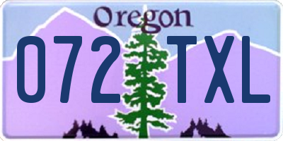 OR license plate 072TXL