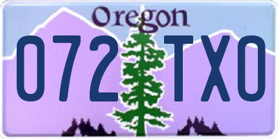 OR license plate 072TXO