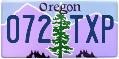 OR license plate 072TXP