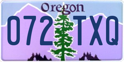 OR license plate 072TXQ