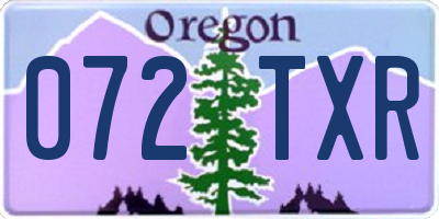 OR license plate 072TXR