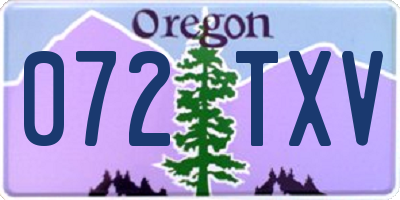 OR license plate 072TXV