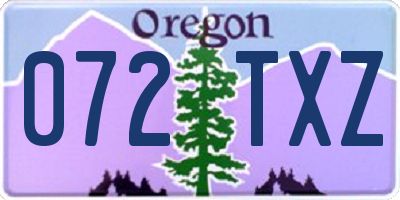 OR license plate 072TXZ