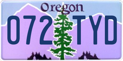OR license plate 072TYD