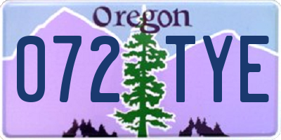 OR license plate 072TYE